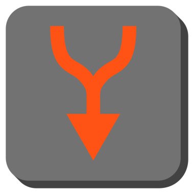 Yuvarlatılmış Kare vektör simgesi aşağı ok birleştirmek