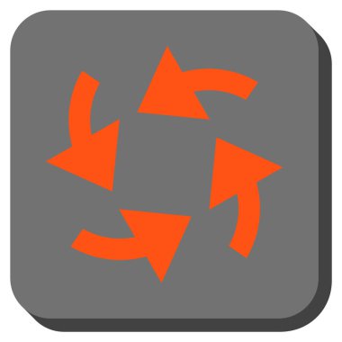 Siklon okları yuvarlak kare vektör simgesi