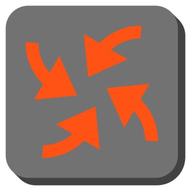 Siklon okları yuvarlak kare vektör simgesi