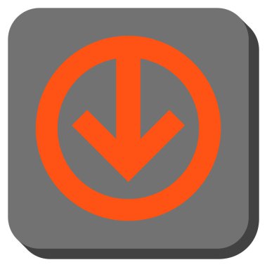 Yuvarlatılmış Kare vektör simgesi aşağı yön