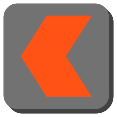 Yön sol yuvarlak kare vektör simgesi