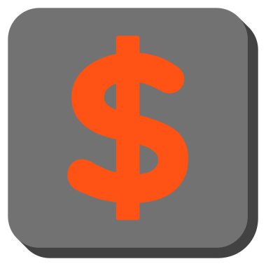 Doları yuvarlatılmış kare vektör simgesi