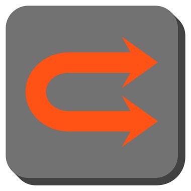 Çift sağ ok yuvarlak kare vektör simgesi