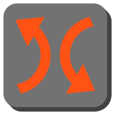 Exchange okları yuvarlak kare vektör simgesi