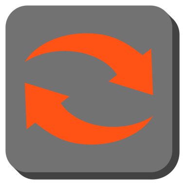 Exchange okları yuvarlak kare vektör simgesi