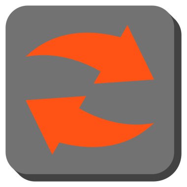 Exchange okları yuvarlak kare vektör simgesi