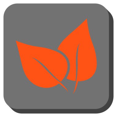 Flora Bitki yuvarlak kare vektör simgesi