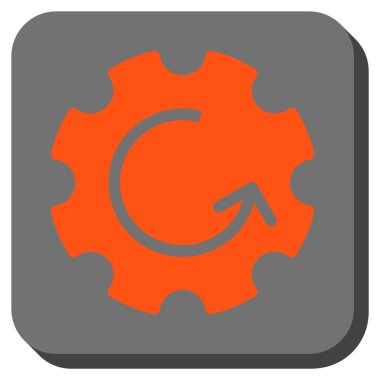 Dişli döndürme yuvarlak kare vektör simgesi