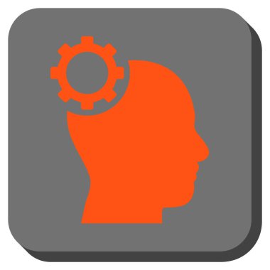 Akıl dişli yuvarlak kare vektör simgesi