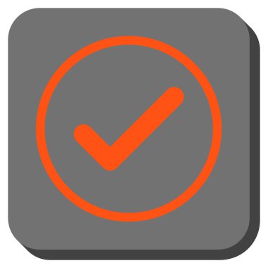 Tamam yuvarlak kare vektör simgesi