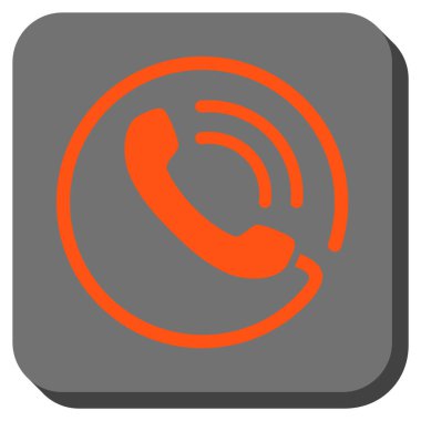 Telefon görüşmesi yuvarlak kare vektör simgesi