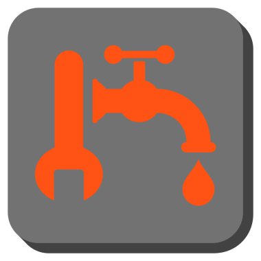 Sıhhi tesisat yuvarlak kare vektör simgesi