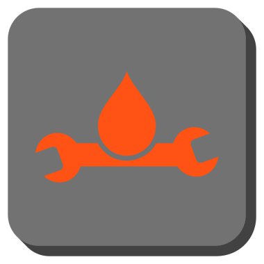 Sıhhi tesisat yuvarlak kare vektör simgesi