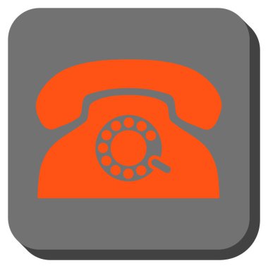 Nabız telefon yuvarlak kare vektör simgesi