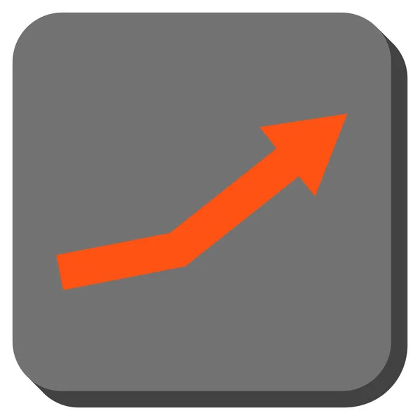 Tendencia de crecimiento redondeado cuadrado Vector icono — Vector de stock