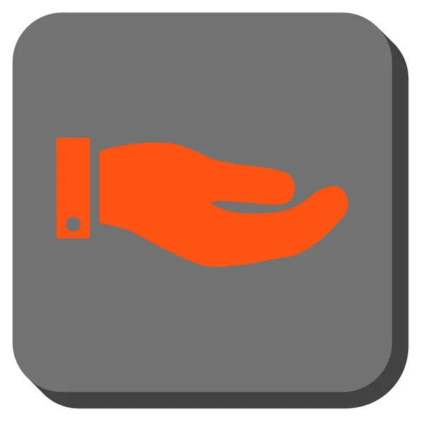Hand rundes quadratisches Vektorsymbol — Stockvektor