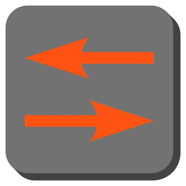 Flechas de cambio horizontales redondeadas cuadrado Vector icono — Vector de stock