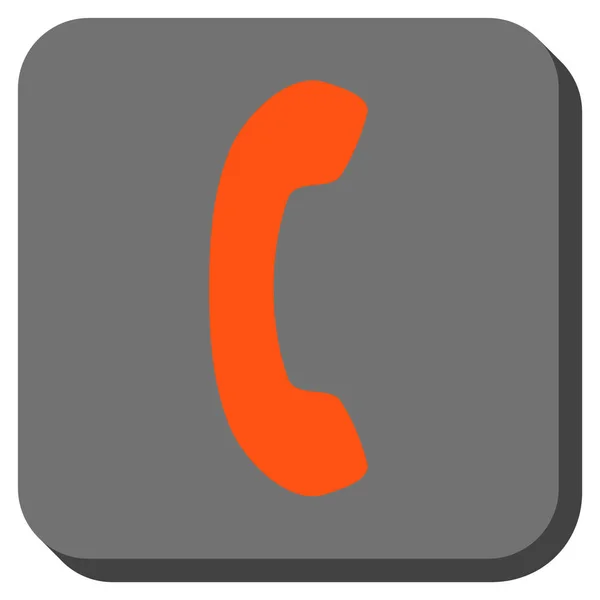 Telefono ricevitore arrotondato piazza vettoriale icona — Vettoriale Stock