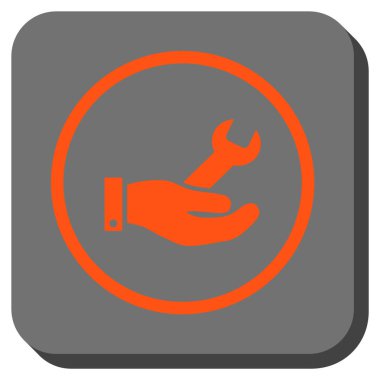 Hizmet yuvarlak kare vektör simge onarmak