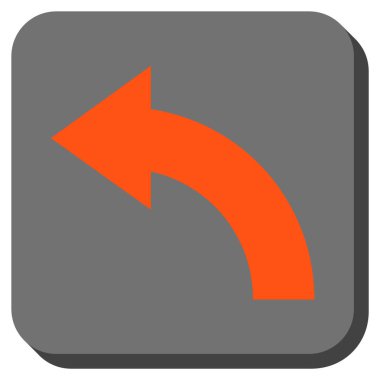 Sola Döndür yuvarlak kare vektör simgesi