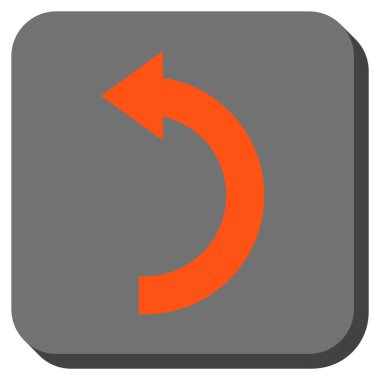 Sola Döndür yuvarlak kare vektör simgesi