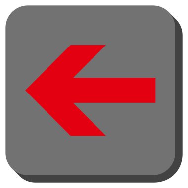 Ok sol yuvarlak kare vektör simgesi