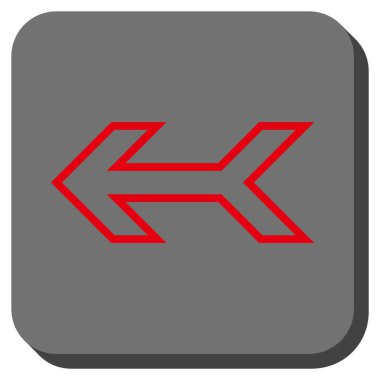 Ok sol yuvarlak kare vektör simgesi