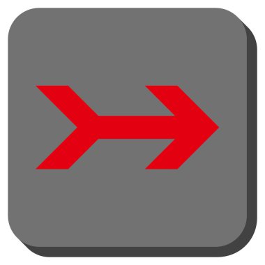 Ok sağ yuvarlak kare vektör simgesi