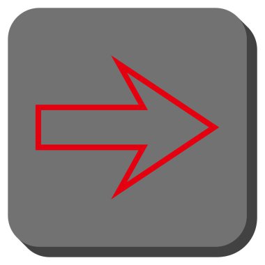 Ok sağ yuvarlak kare vektör simgesi