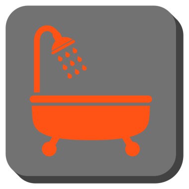 Duş Banyo yuvarlak kare vektör simgesi