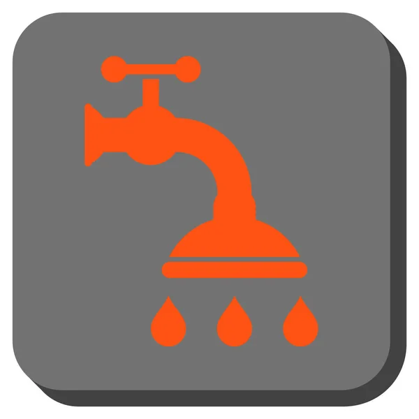 Sprchové vodovodní zaoblený čtverec vektorové ikony — Stockový vektor