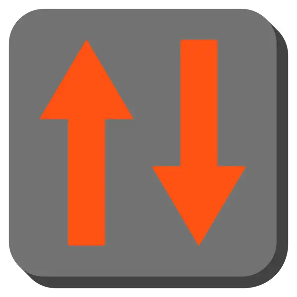 Setas de aleta verticais arredondadas vetor quadrado ícone — Vetor de Stock