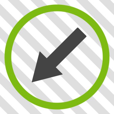 Yuvarlak aşağı sol ok vektör simgesi