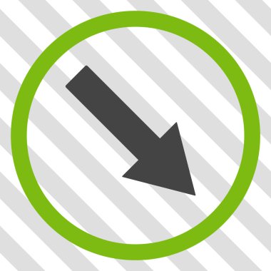 Aşağı doğru yuvarlak ok vektör simgesi