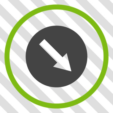 Aşağı doğru yuvarlak ok vektör simgesi