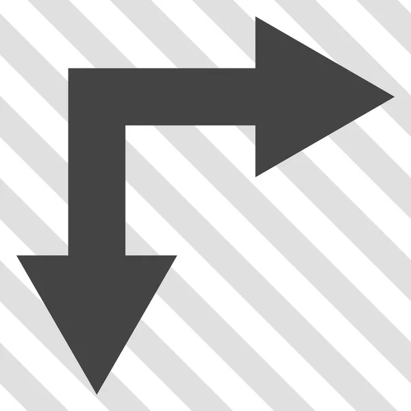 Flecha de bifurcación derecha hacia abajo icono del vector — Archivo Imágenes Vectoriales