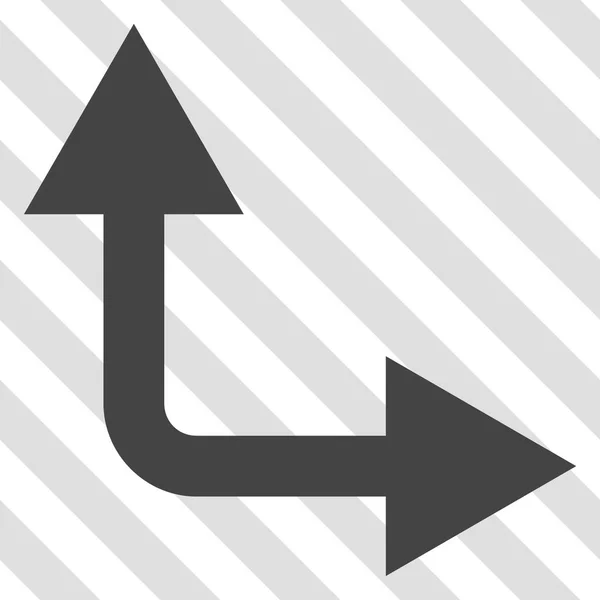 Flecha de bifurcación derecha hacia arriba icono del vector — Vector de stock