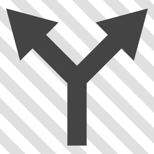 Freccia biforcazione su icona vettoriale — Vettoriale Stock