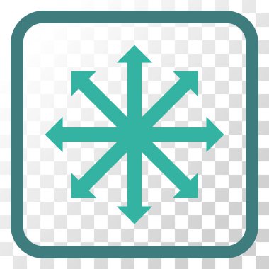 Genişletin okları vektör simgesi bir çerçeve içinde