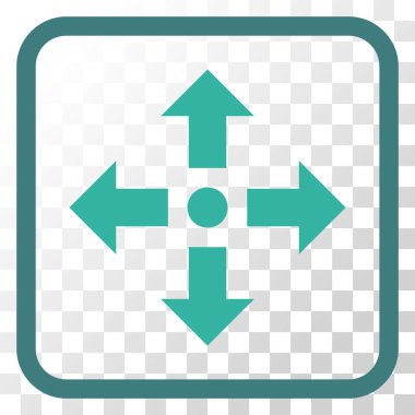 Genişletin okları vektör simgesi bir çerçeve içinde