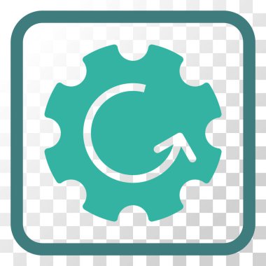 Dişli döndürme vektör simgesi bir çerçeve içinde