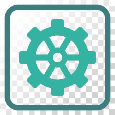 Dişli vektör simgesi bir çerçeve içinde