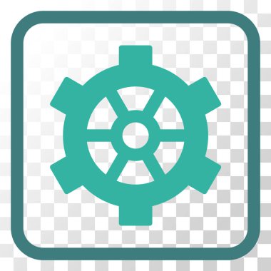 Dişli vektör simgesi bir çerçeve içinde