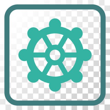 Dişli vektör simgesi bir çerçeve içinde