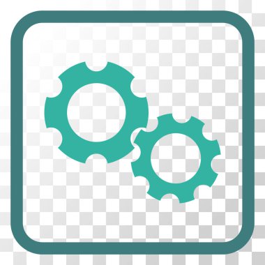 Gears'ı vektör simgesi bir çerçeve içinde
