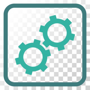 Gears'ı vektör simgesi bir çerçeve içinde