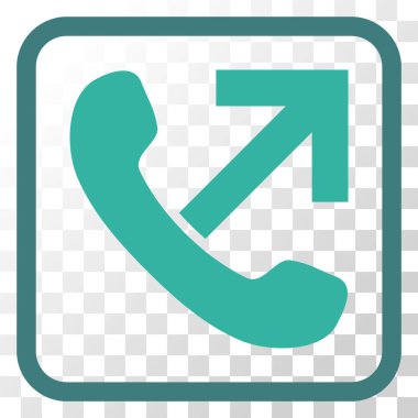 Giden arama vektör simgesi bir çerçeve içinde