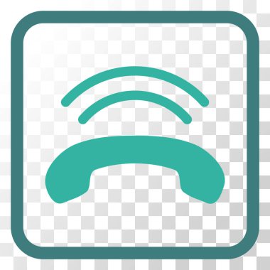 Telefon zil vektör simgesi bir çerçeve içinde