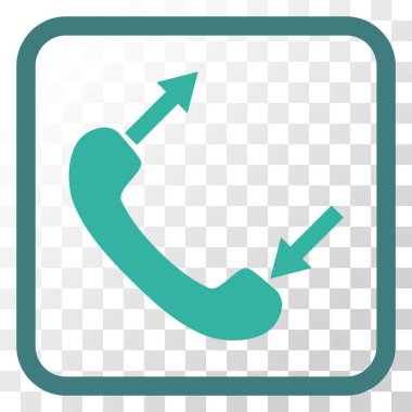 Vektör simgesi bir çerçevede konuşurken telefon