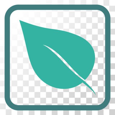 Bitki yaprak vektör simgesi bir çerçeve içinde